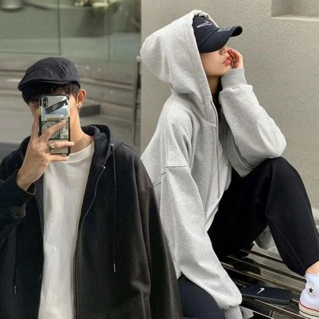 후드집업 기모 남녀공용 무지 집업 후디 아우터