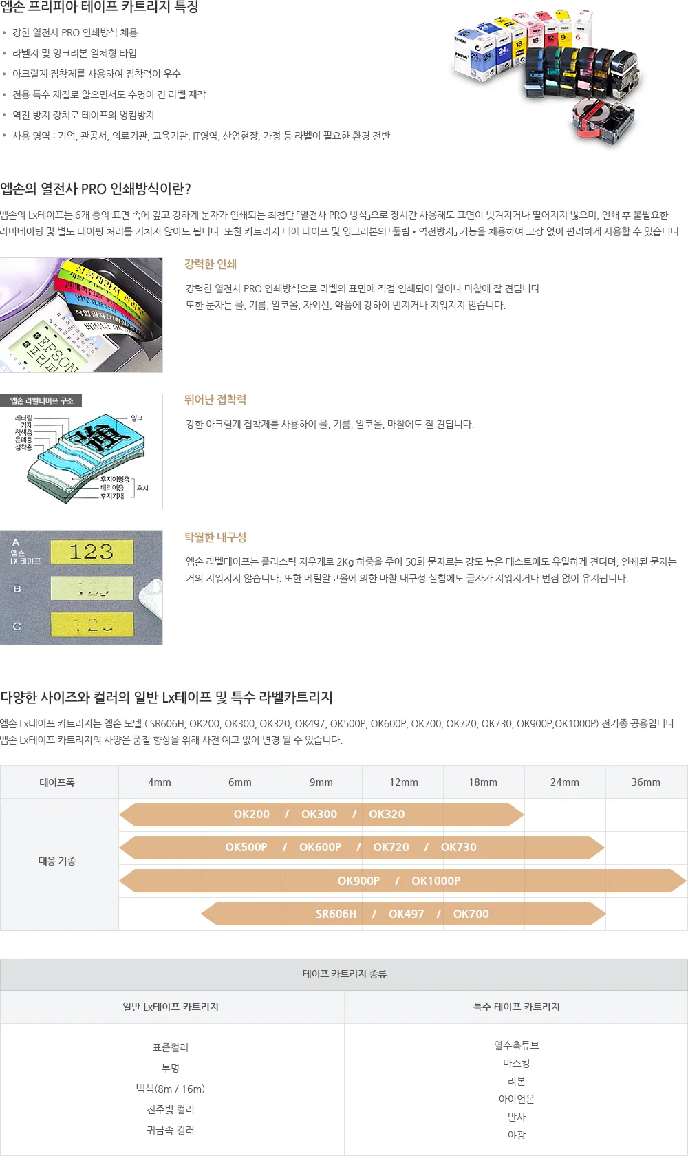 12mm SS 12K.백 흑글씨 1갑(5개) 스티커 qr 코드 주문 엡손 라벨 테이프 상세4