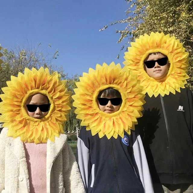 해바라기 얼굴 가면 머리띠 파티 생일 선물 여름 헤어핀 헤어밴드 파티용품 악세사리