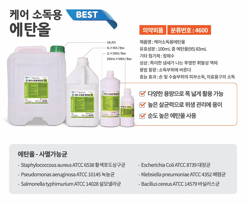 케어 소독용 에탄올 18L 대용량 상세1