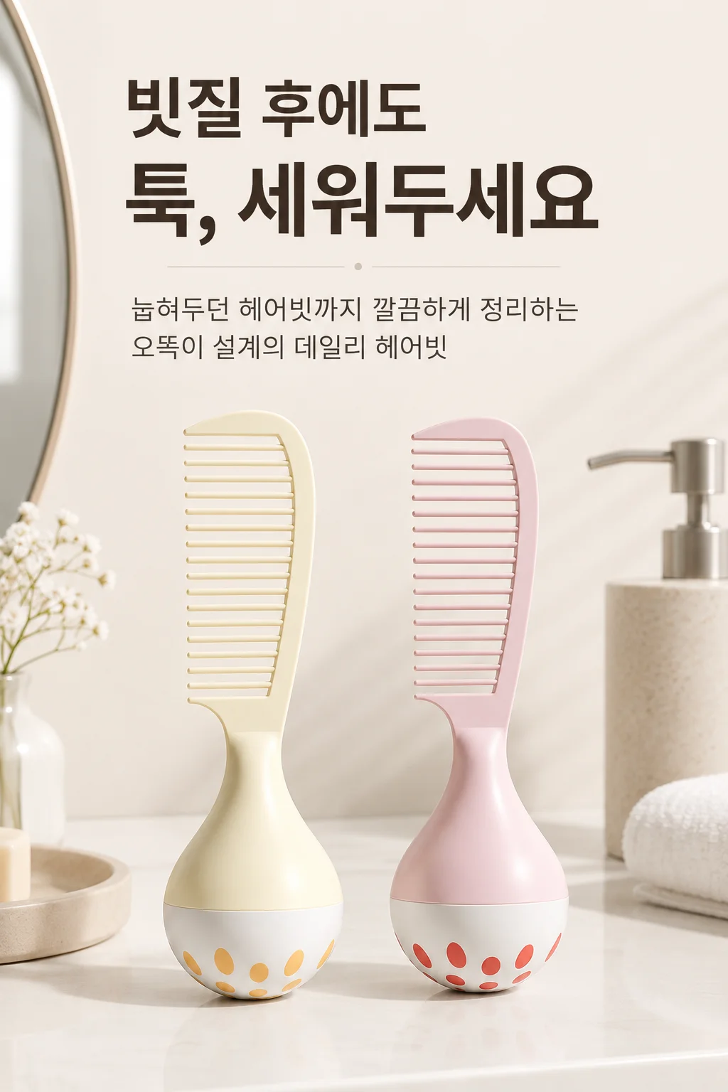 헤어브러쉬 오뚝이빗 빗 두피마사지 브러쉬 헤어빗 LP 상세1