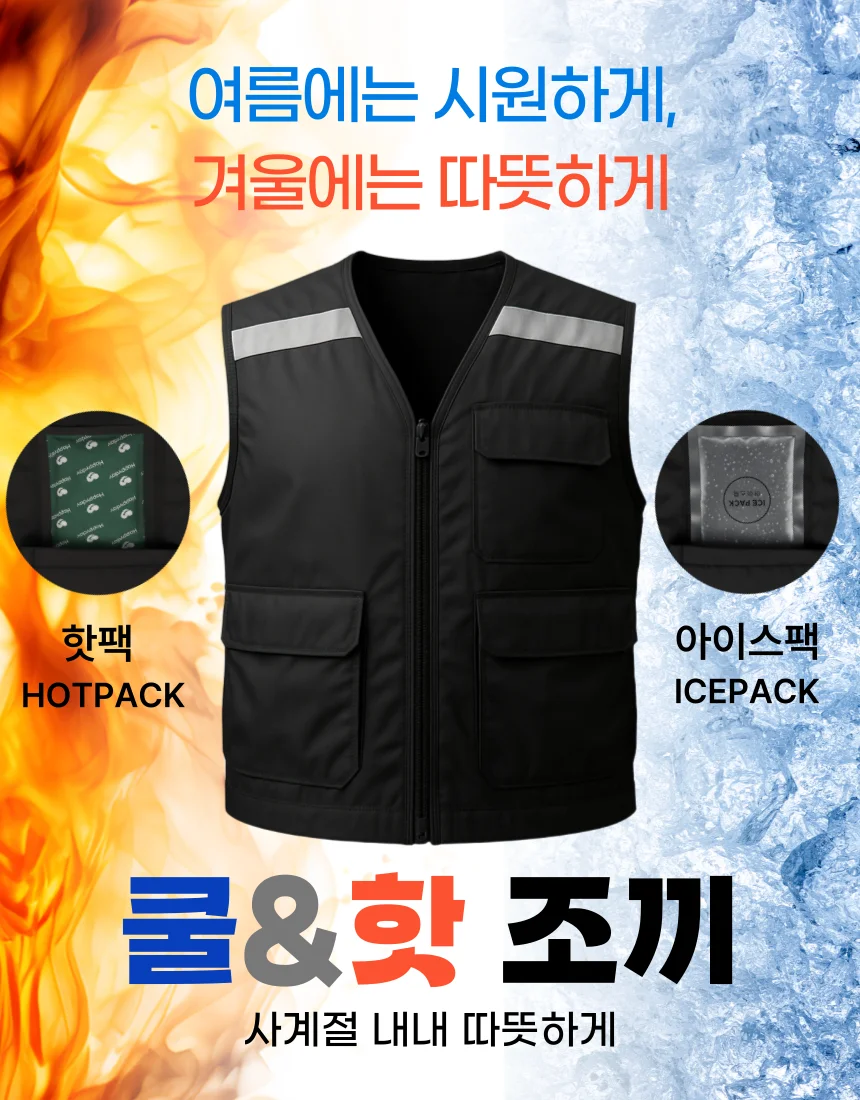 에브리굿 쿨앤핫 사계절 조끼 여름엔 시원하게 겨울엔 따뜻하게 상세1