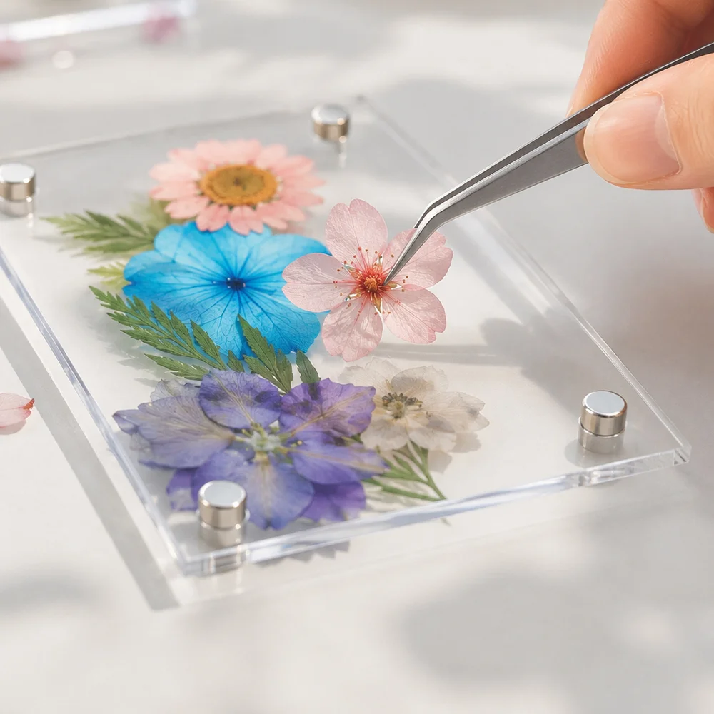 압화 아크릴 액자 만들기 키트 diy 드라이플라워 네잎클로버 선물 상세1