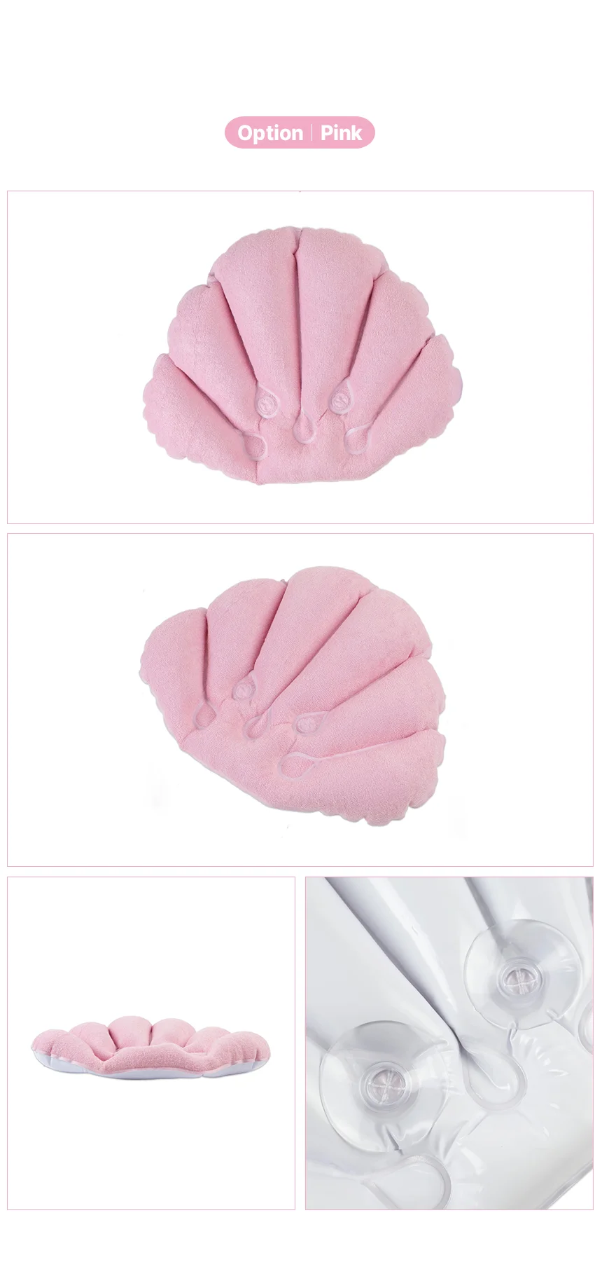 조개모양 욕조 머리 받침대 받침쿠션 머리베개 상세3
