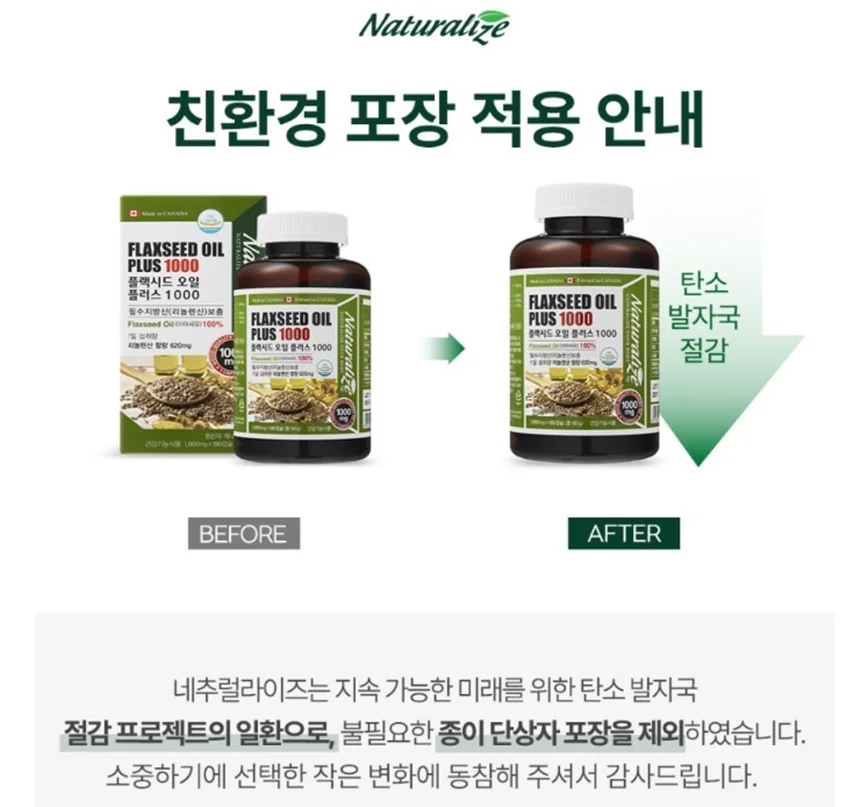 네추럴라이즈 플랙시드 오일 플러스 1000 (1000mg x 180캡슐) 상세1