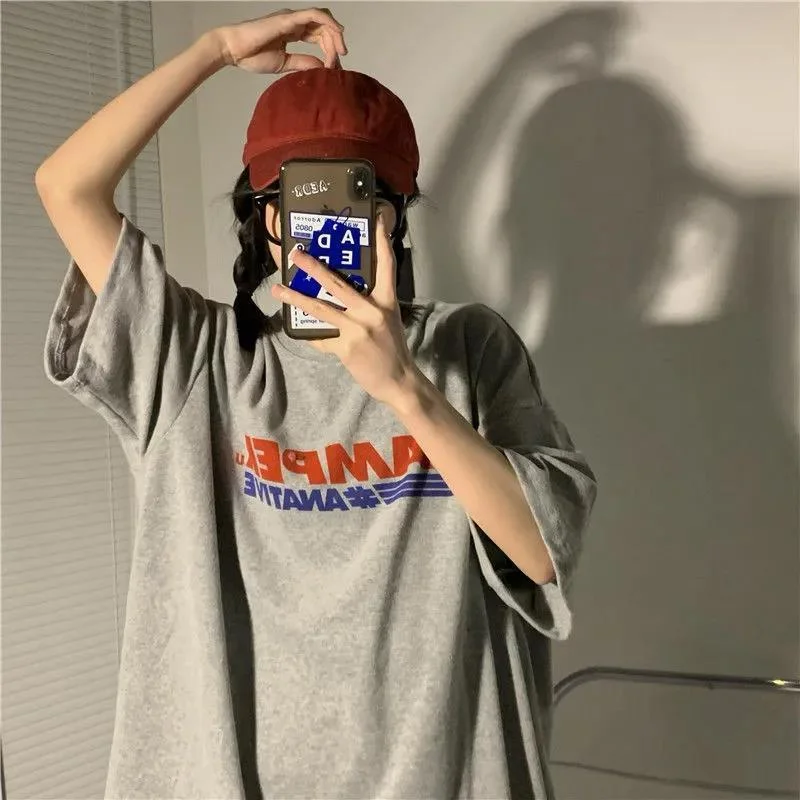 오버핏 레터링 프린팅 박스 반팔 티셔츠 상세3