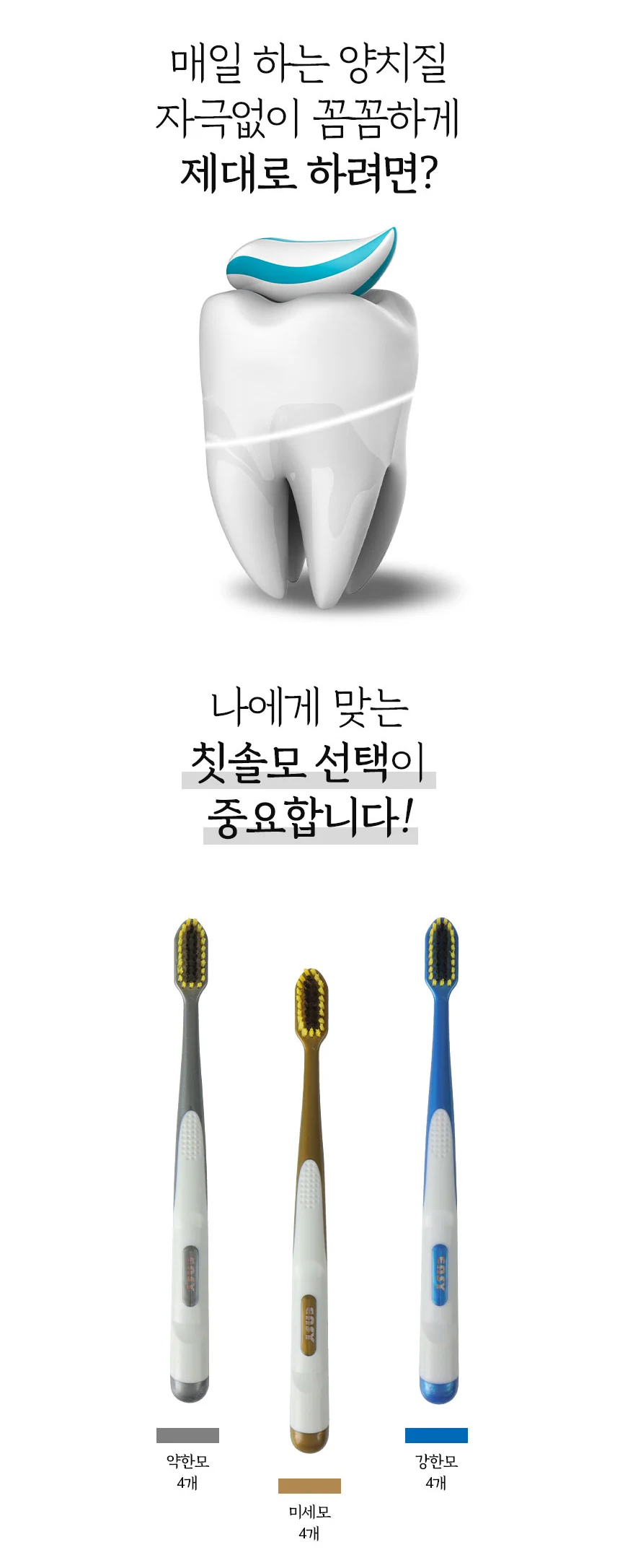 이지 치카치카 치아 맞춤형 칫솔세트 12P 미세모 일반모 강한모 상세3