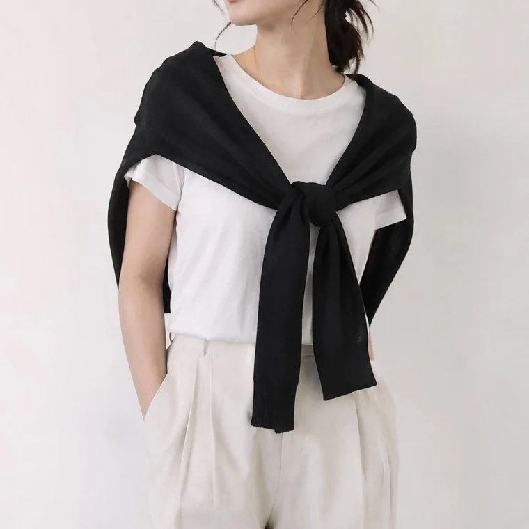 레이어드 페이크 어깨숄 가디건 4color LM-0970