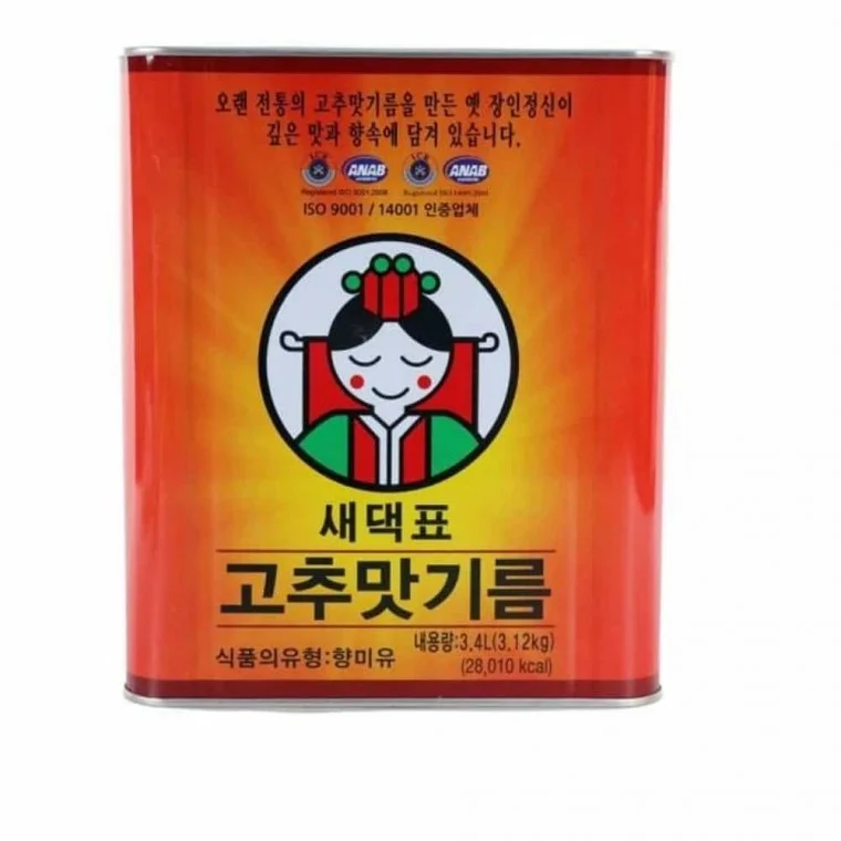 새댁표 고추맛 기름 3.4L 매운맛기름 라면기름 양념장재료