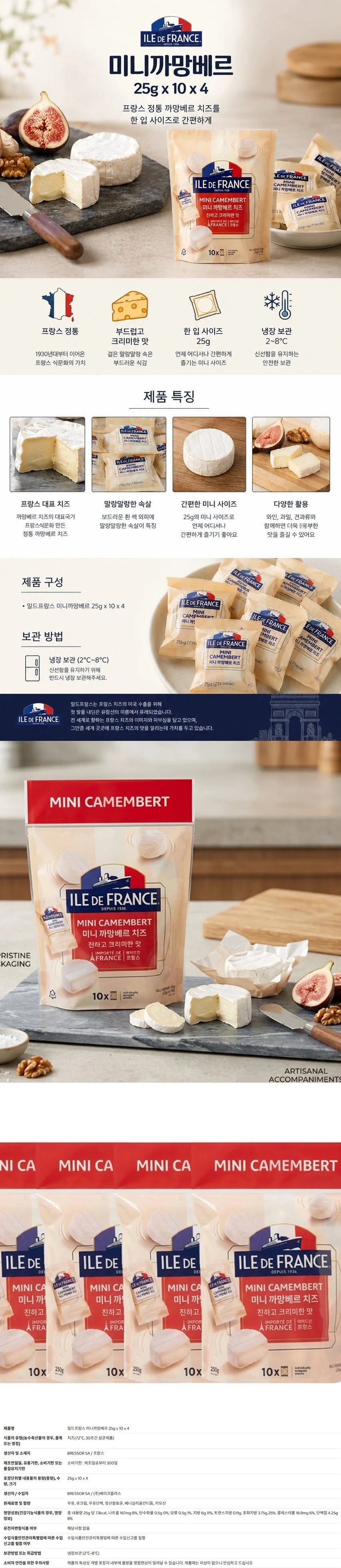 일드프랑스 미니까망베르 25g x 10 x 4 상세1