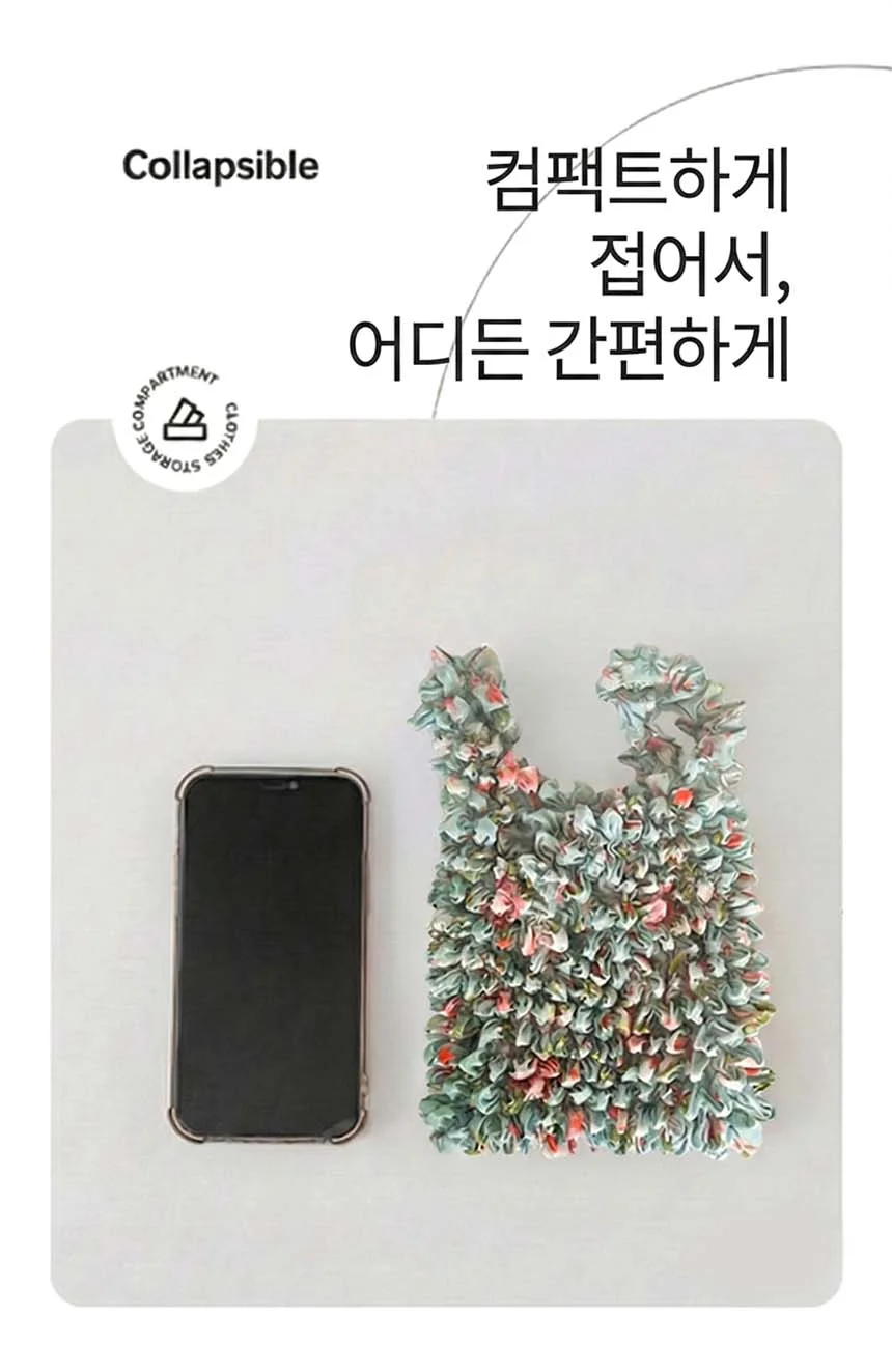 휴대용 꽃 접는 접이식 시장 바구니 가방 장바구니 상세5