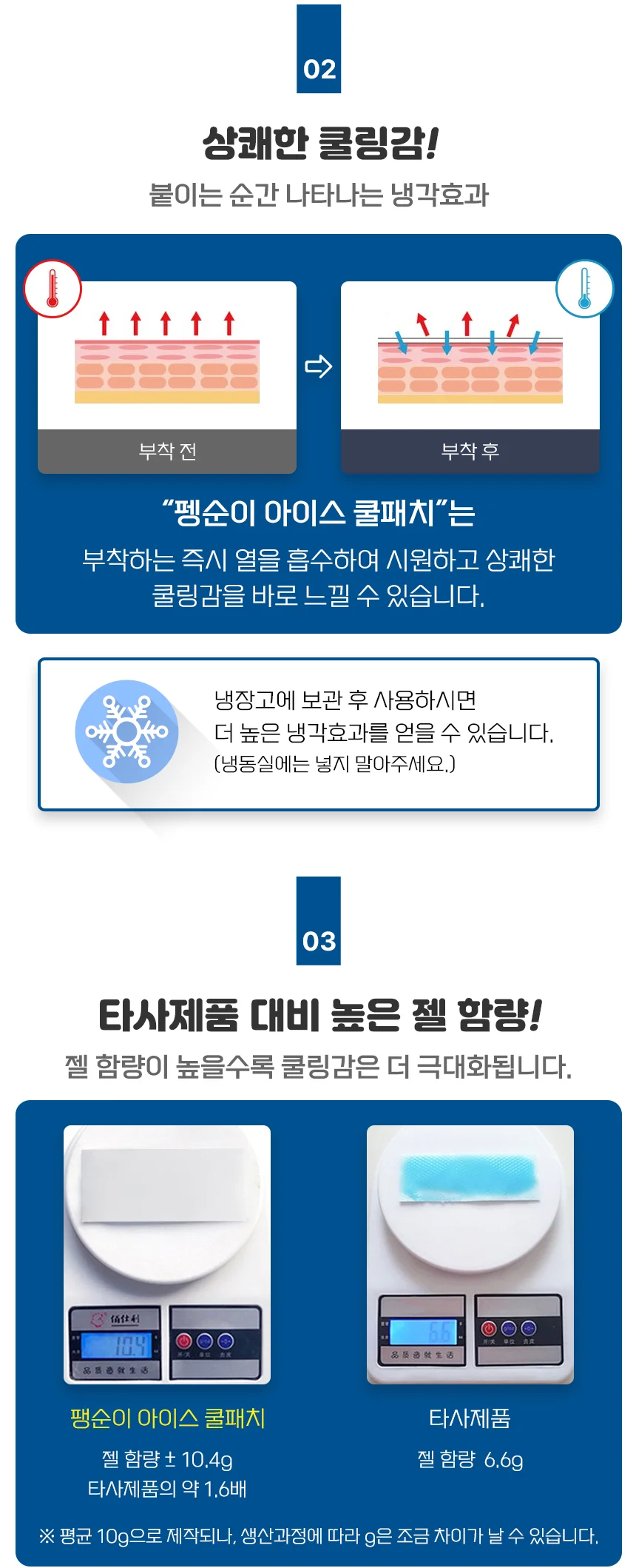 KC인증 무색소 펭순이 아이스 쿨패치 패치 열냉각시트 상세5