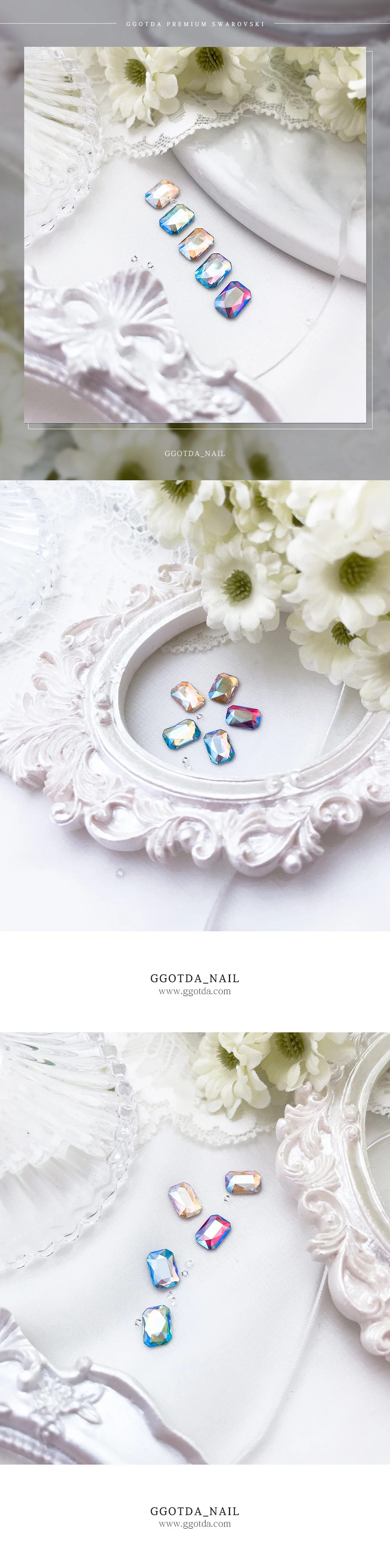 스와로브스키 2602 에메랄드컷 플랫백 - 8x5.5mm 18 color (F) 상세5
