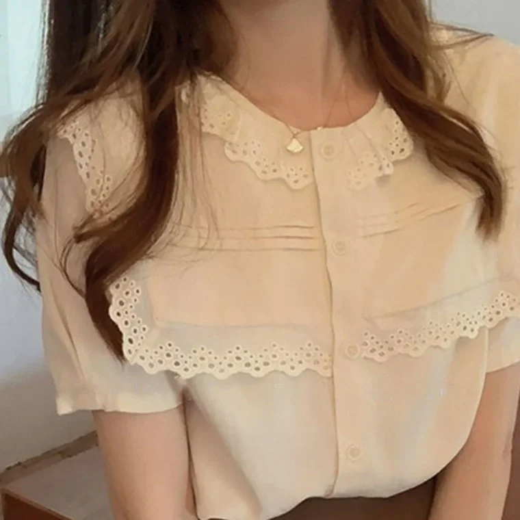 루즈핏 빅카라 스퀘어 블라우스 출근룩 데일리룩 데이트룩 여성 여름 여친 셔츠