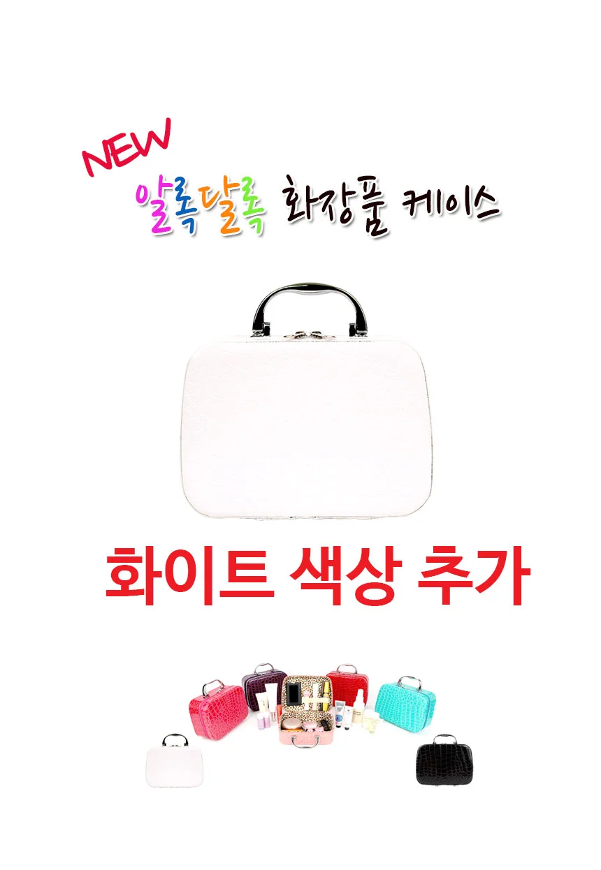 알록달록 화장품파우치 하드케이스 여성가방 정리함 상세3