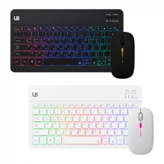 UB 8인치 10인치 울트라 슬림 LED 블루투스 무선 키보드 마우스 세트 BK3 BM5 상세1