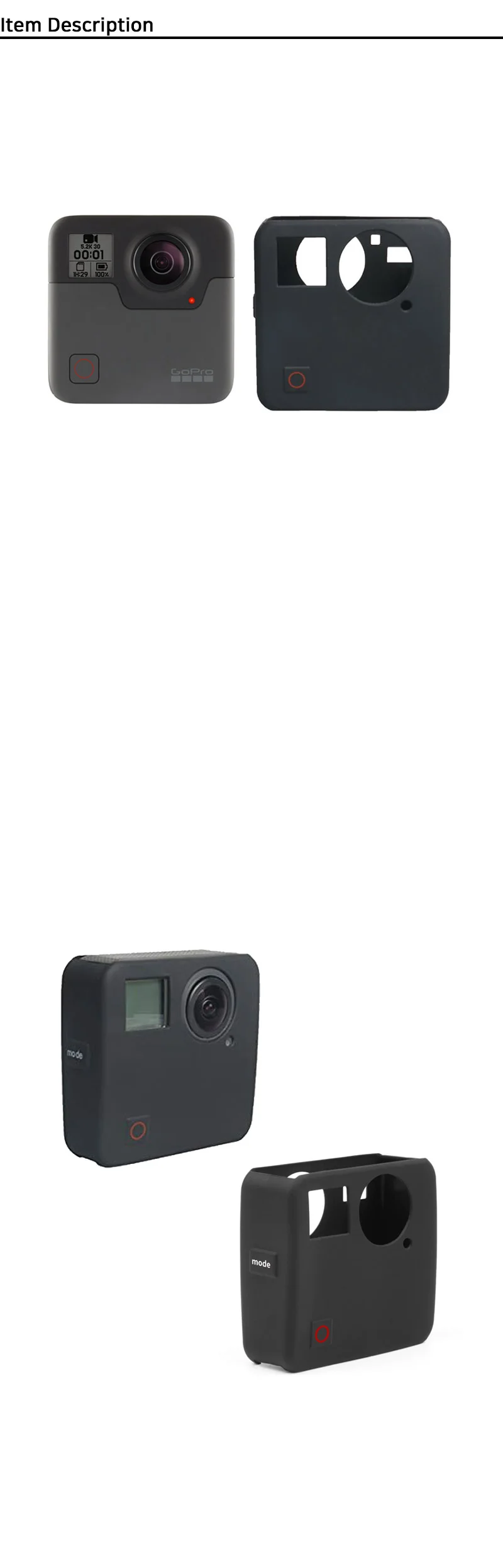 고프로 퓨전 VR 360 G100 호환 실리콘 보호 케이스 상세2