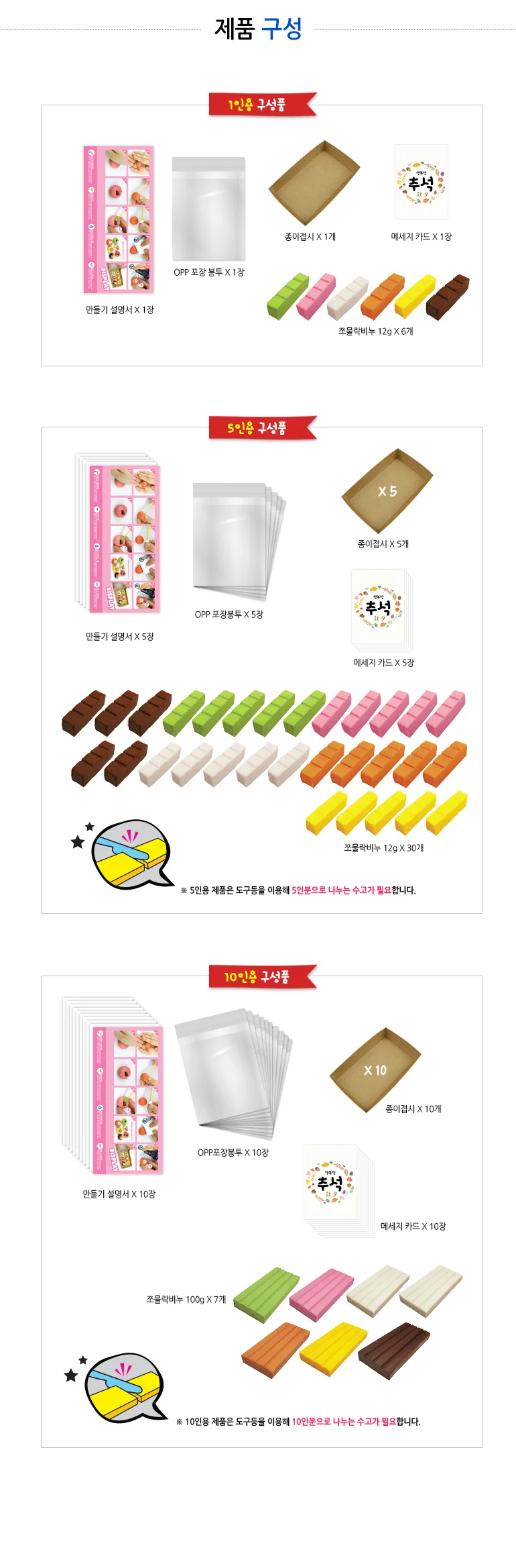 쪼물락비누 추석 화과자비누 5인용 상세3