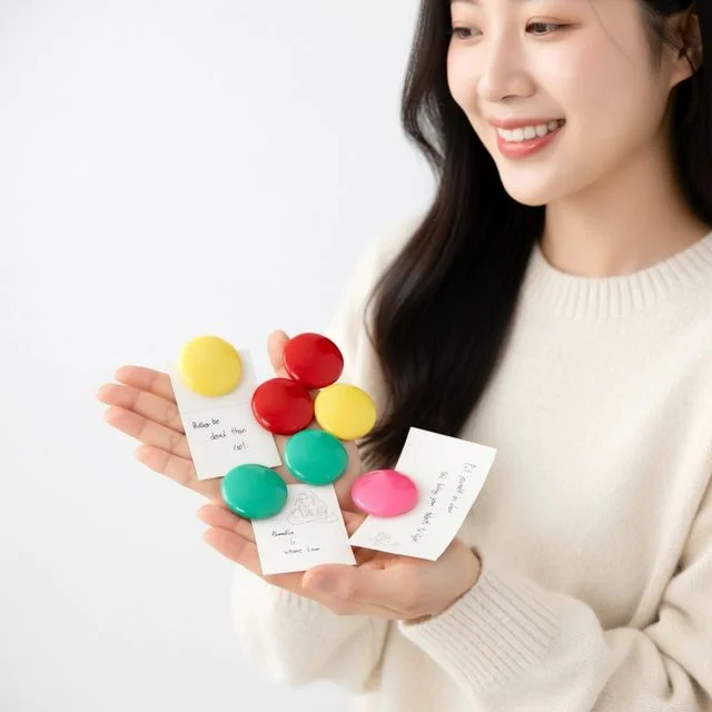 냉장고 자석 주방 고정용 메모 원형 메모핀