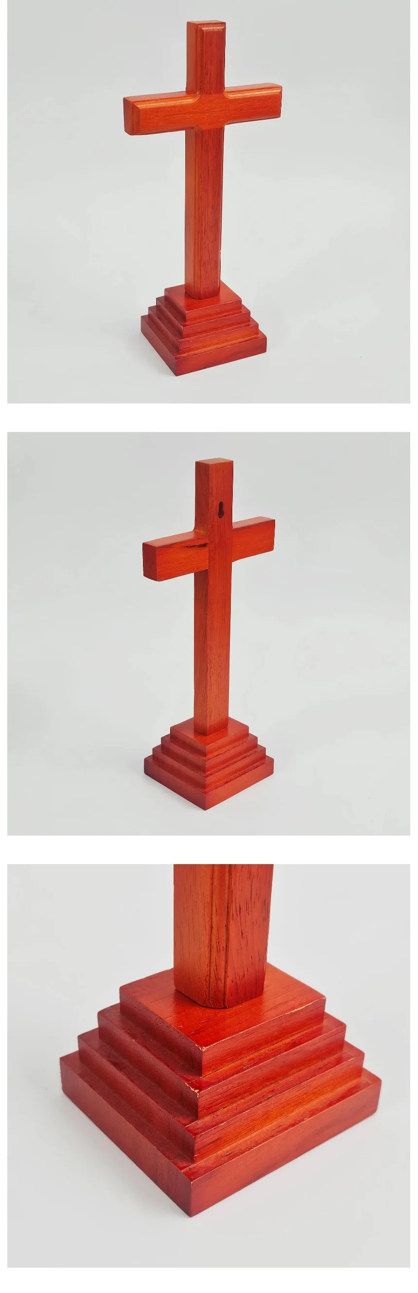 벽걸이 탁상용 스탠드 나무 원목 십자가 26cm 상세3