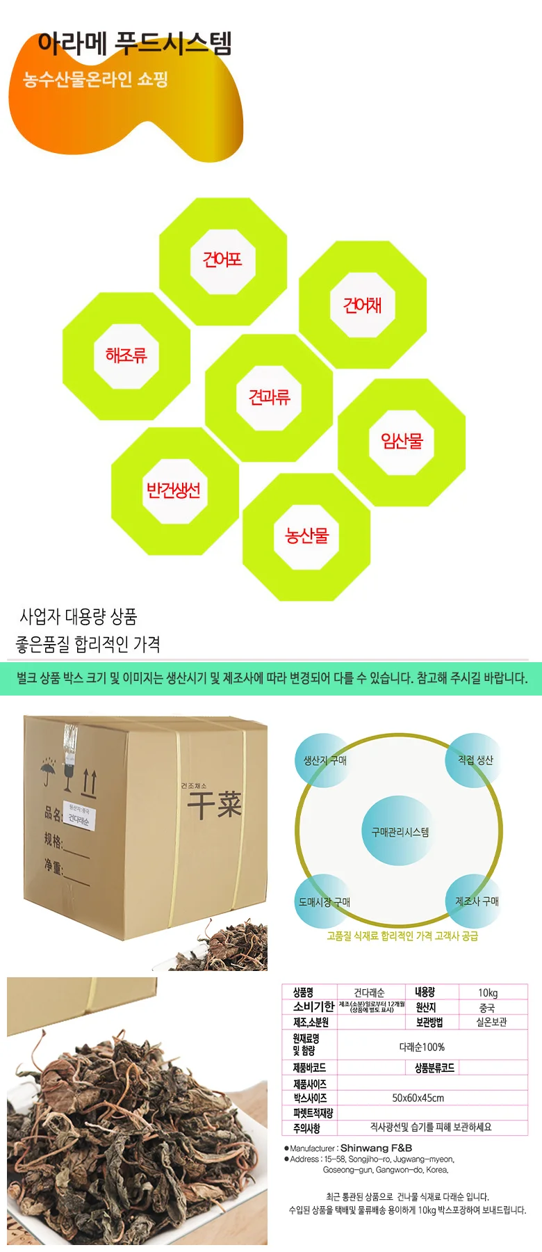 건다래순(수입)원물box (10kg) 상세4