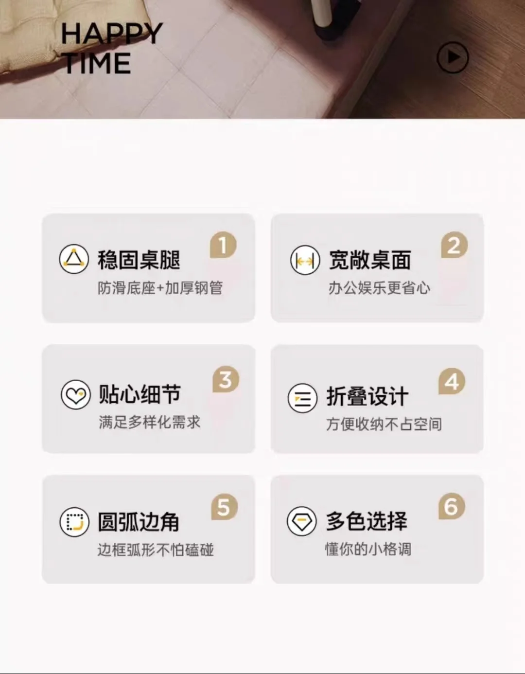 침대 작은 테이블 접이식 노트북 게으른 책상 침실 상세3