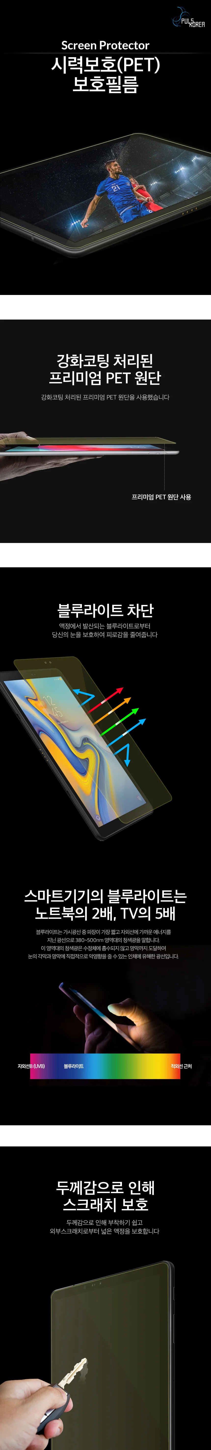 (2매) 아이패드에어2 시력보호 블루라이트 차단필름 상세1
