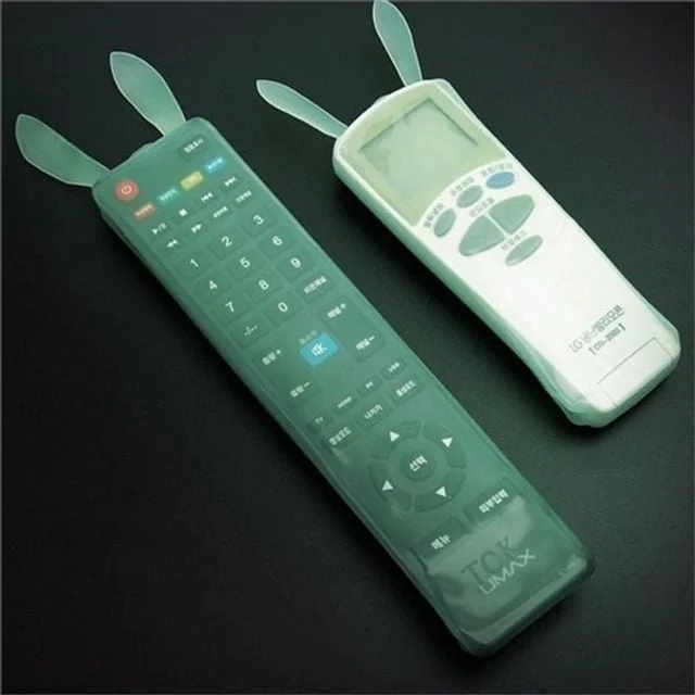 야광 실리콘 리모컨 커버 토끼 귀 리모컨 커버 대형 셋톱박스 방지 방수 텔레비전 소프트 가정용 미끄럼