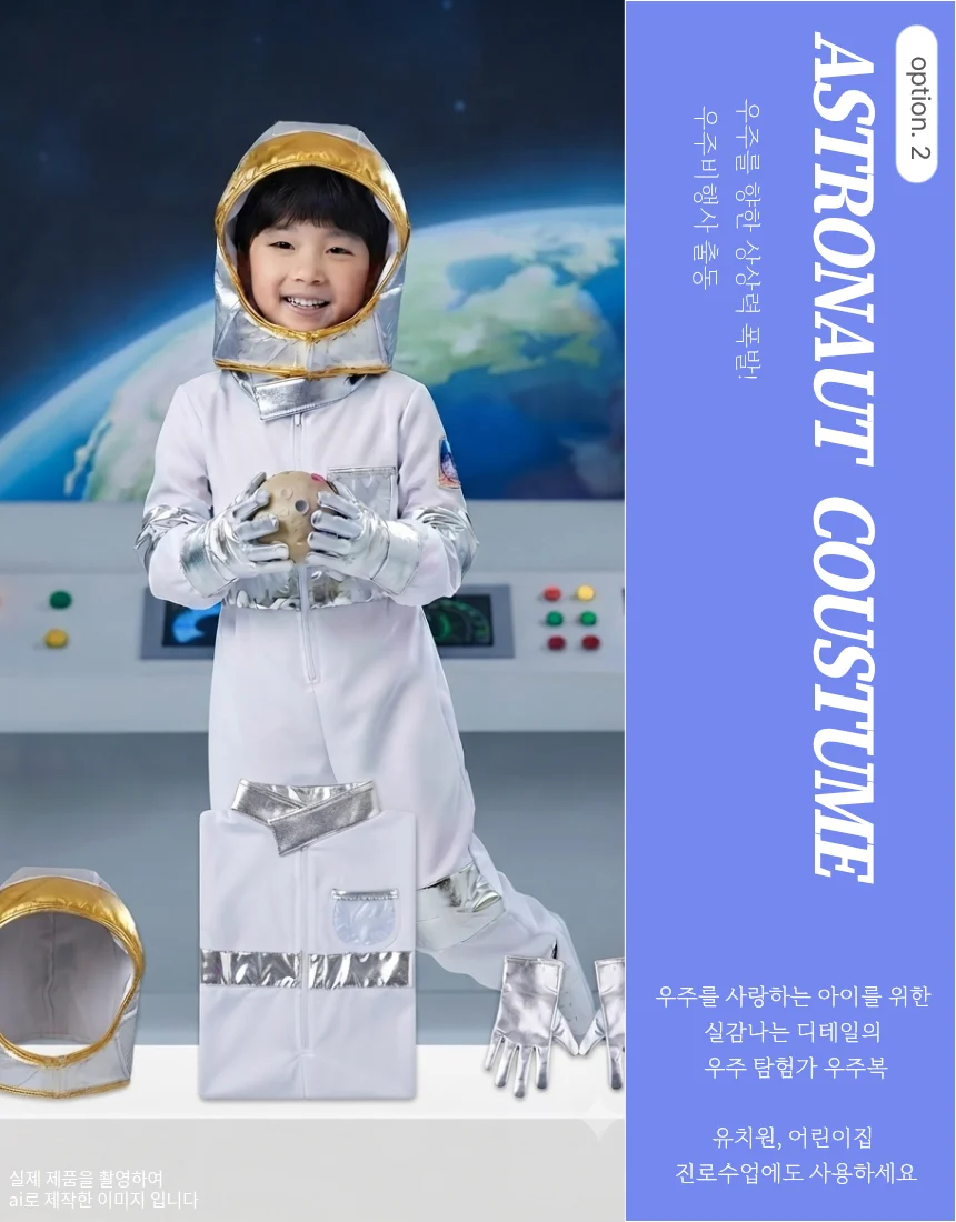 어린이 역할놀이 키즈 코스튬 의상 아이돌의상 우주복 KC인증 상세5
