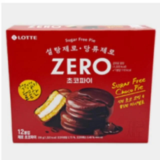 롯데 제로 초코파이 12입 336g 2개 무설탕 디저트 간식