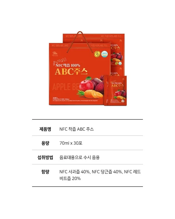 ABC 착즙주스 70ml x 30포 상세1