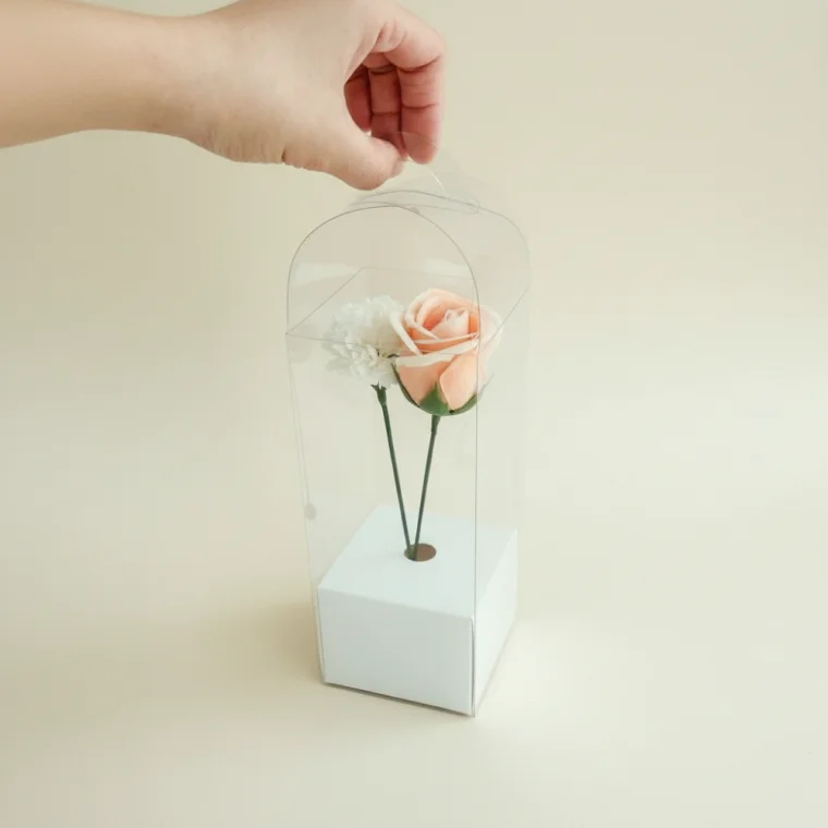 투명 꽃다발 박스 셀프 포장지 선물용 구디백 보관 케이스 용기
