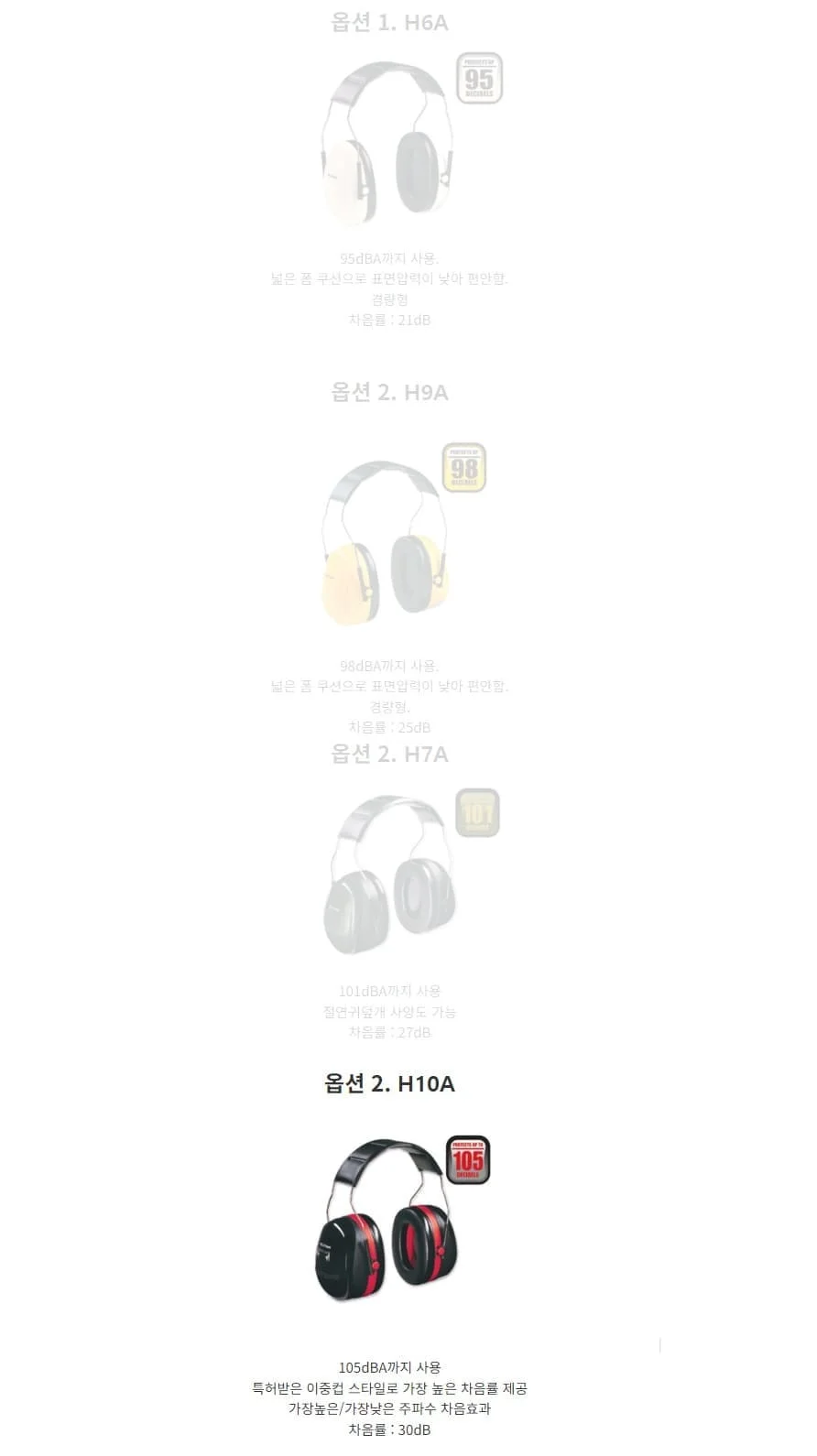 3M 방음 헤드셋 이어플러그 청력 보호 30db 귀덮개 상세2