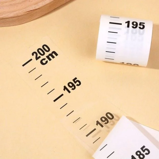 스티커 200cm 투명 롤타입 키재기 신장측정스티커 신장측정 키측정 키재기눈금 실내측정스티커