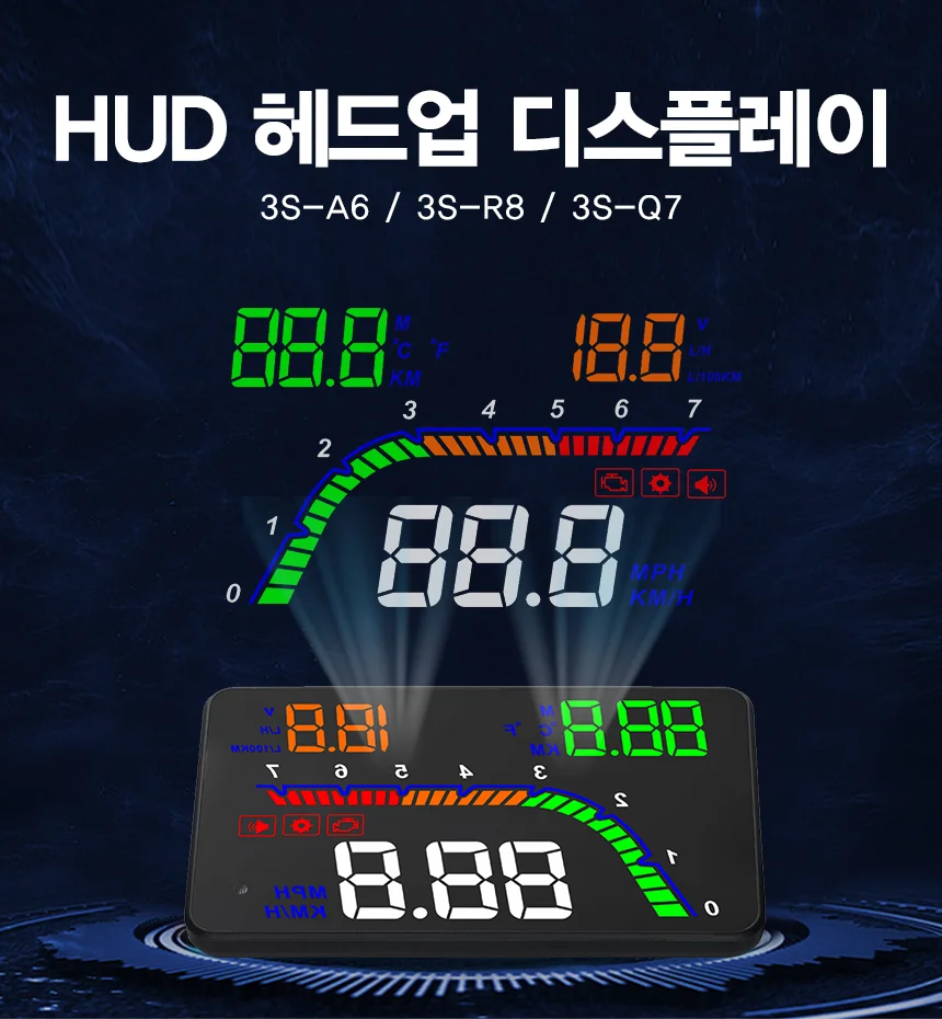 3S HUD 헤드업디스플레이 OBD형 GPS형 모음전 상세1