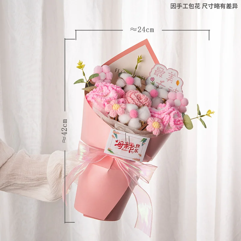 어버이날 선물 수제 뜨개질 해바라기 장미 꽃다발 카네이션 털실로 짠 엄마 시어머니 상세3