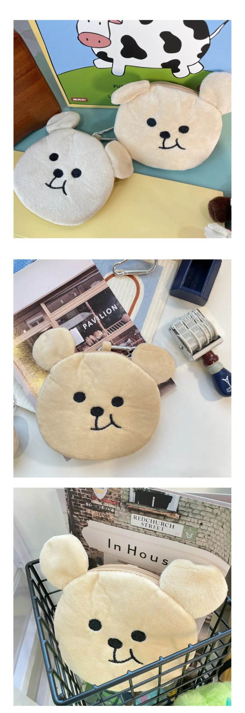 곰돌이 동전 지갑 키링 키홀더 가방 장식 열쇠고리 상세3