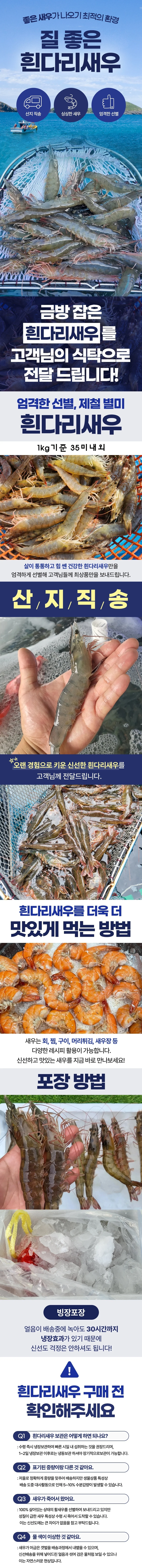 국내산 활 흰다리새우 1kg 상세1