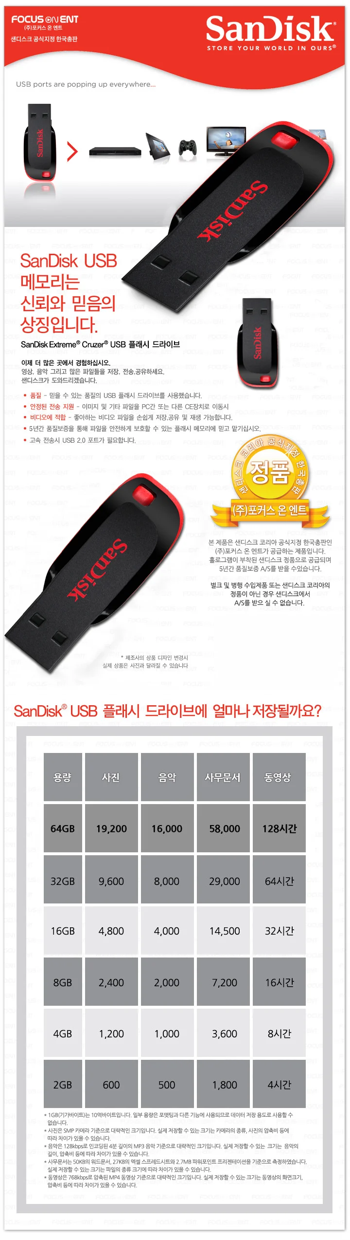 샌디스크 USB메모리 SDCZ-50 USB2.0 32GB 069193 상세1