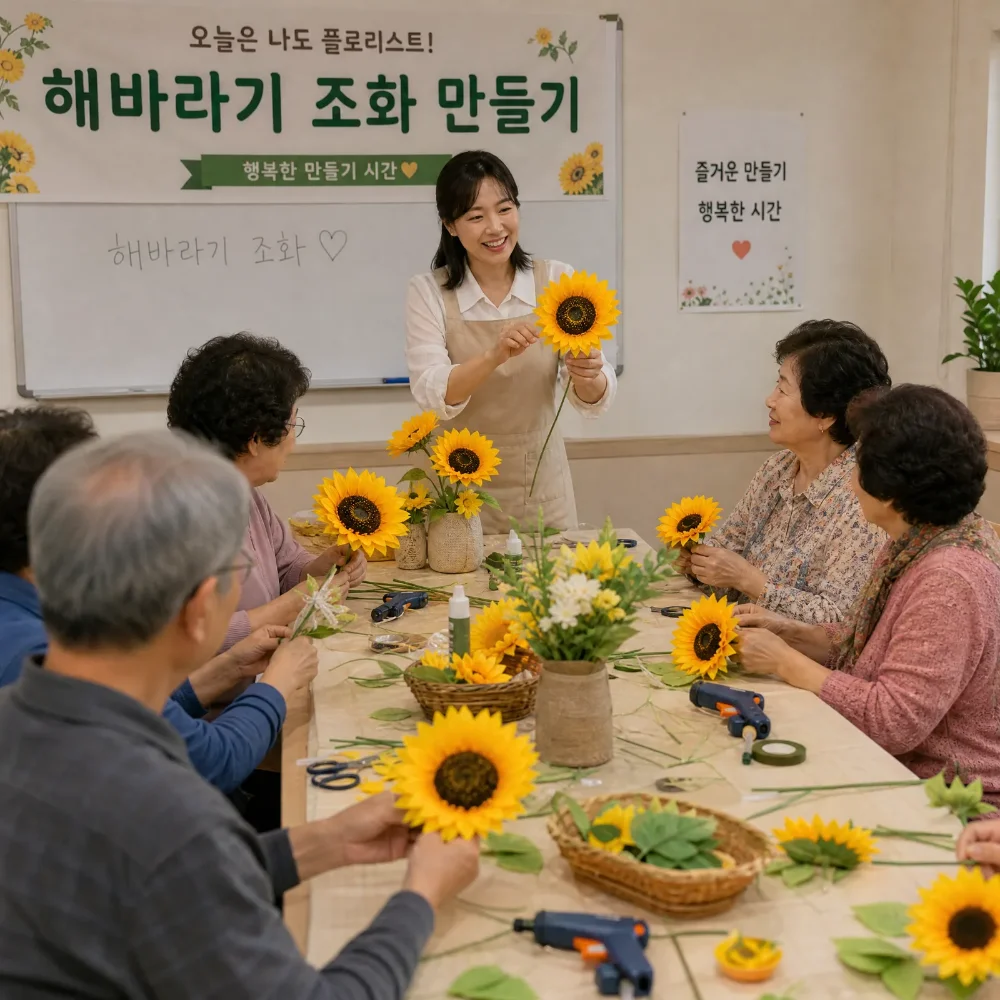 생화같은 해바라기 풍수 인테리어 금전운 조화 (중) 상세2