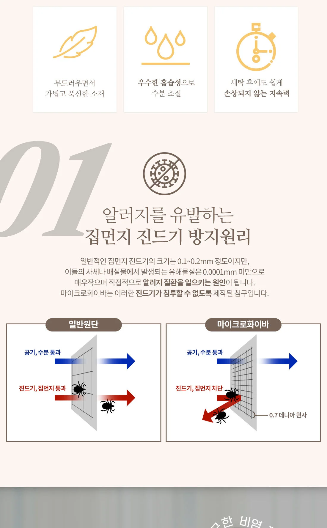 마이크로화이바 베개솜 40x60cm 50x70cm 상세4