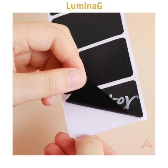 블랙 견출지 라벨스티커 세트 유리병 양념통 이름표 다꾸