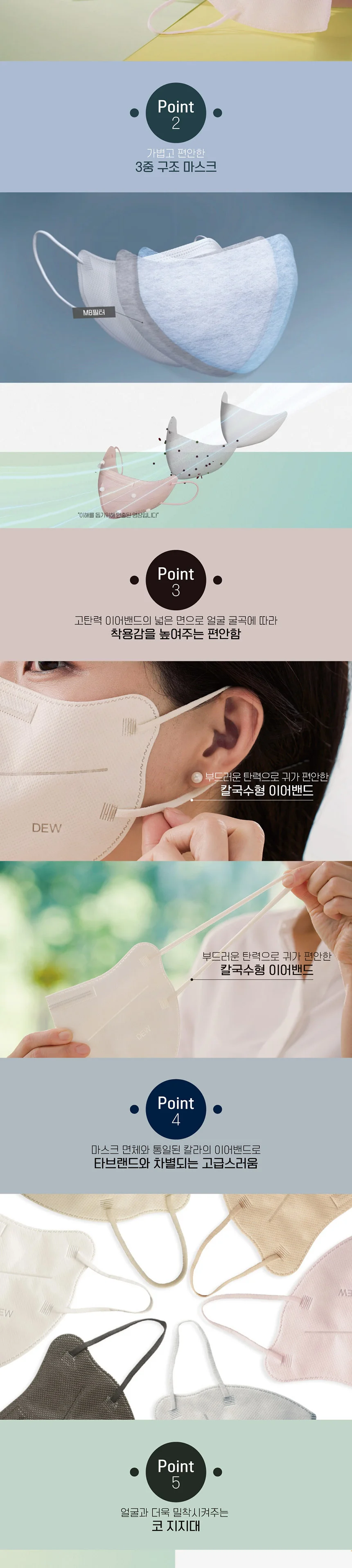KF94 프리미엄듀 새부리 대형마스크 베이지10매 성인 상세2