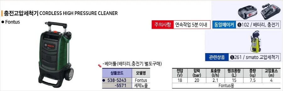 보쉬 가든툴 노즐 Fontus용 세제노즐 1EA 상세1