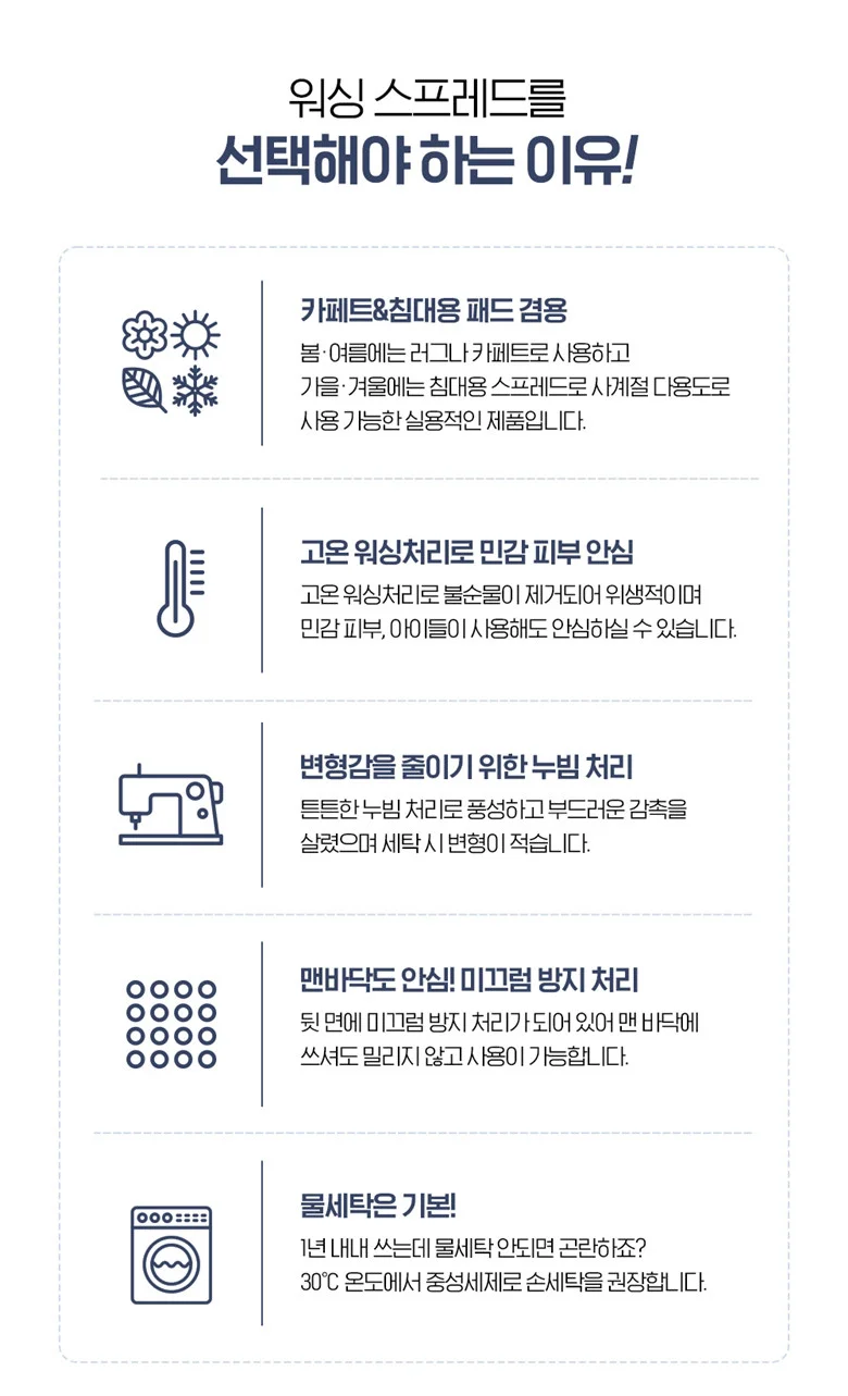 매직크린 모플라 워싱 스프레드 러그 그레이200X230 상세2