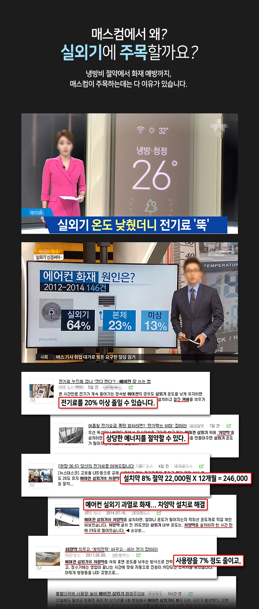 에어컨 실외기 절전커버/덮개 열차단 햇빛가리개 카바 상세4