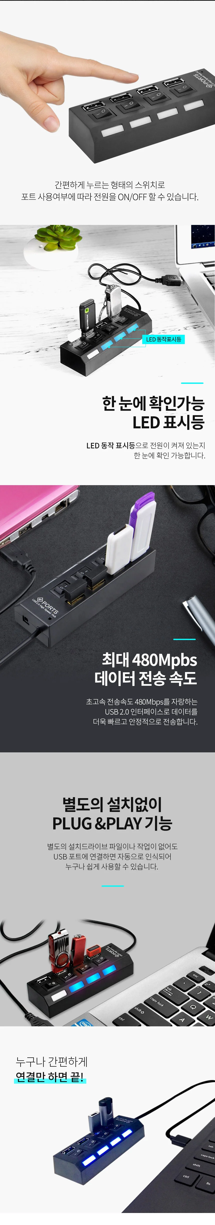 도코니 USB 4구 허브 상세2