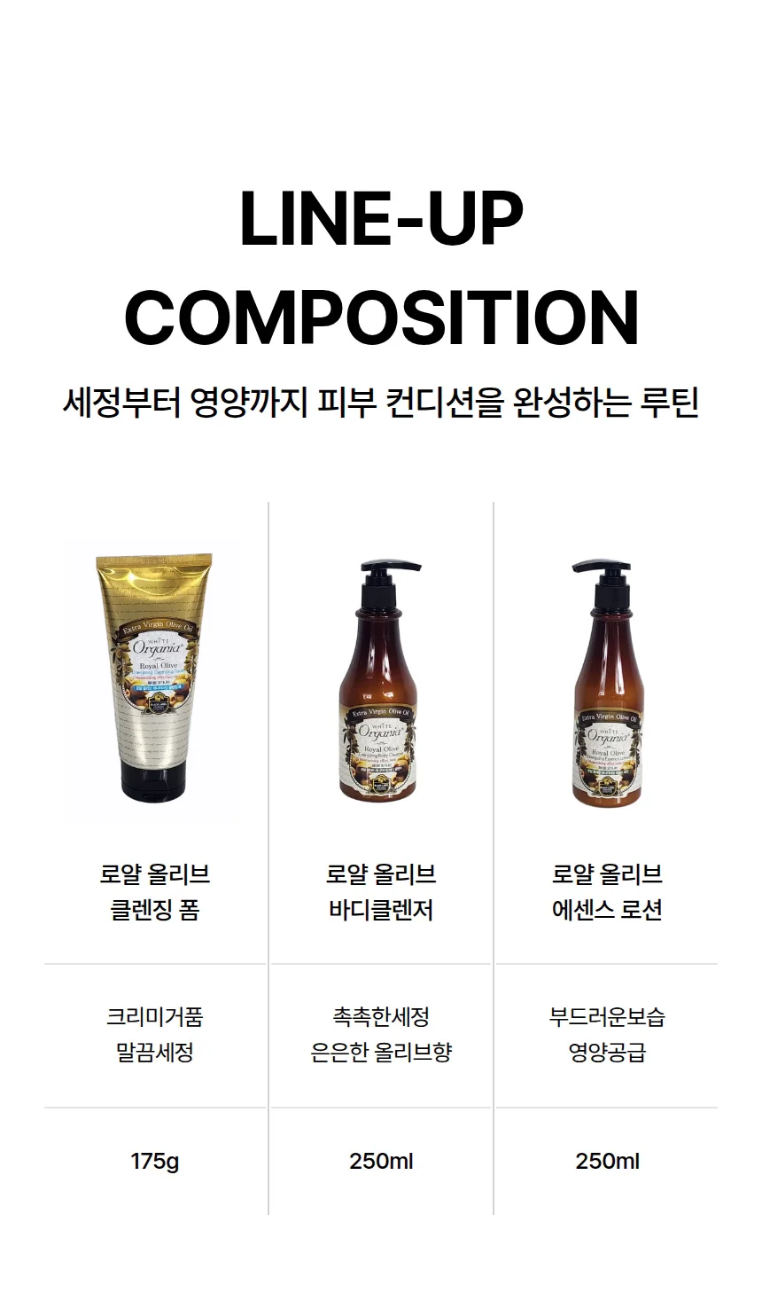 화이트오가니아 로얄 올리브 에너자이징 3종 기획세트 상세3