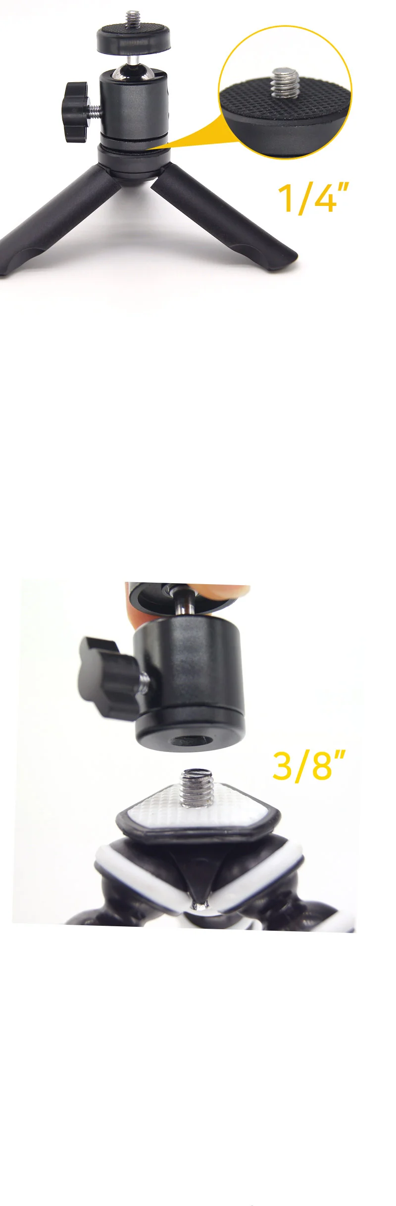 볼헤드 1/4 3/8 나사 겸용 삼각대 볼마운트 DSLR 카메라 상세4