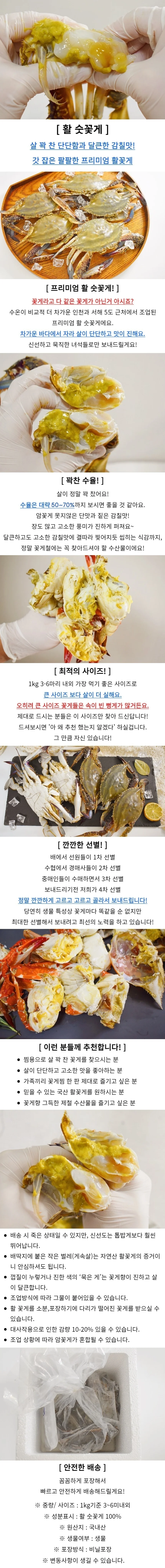 국내산 활꽃게 숫꽃게 3kg 상세1